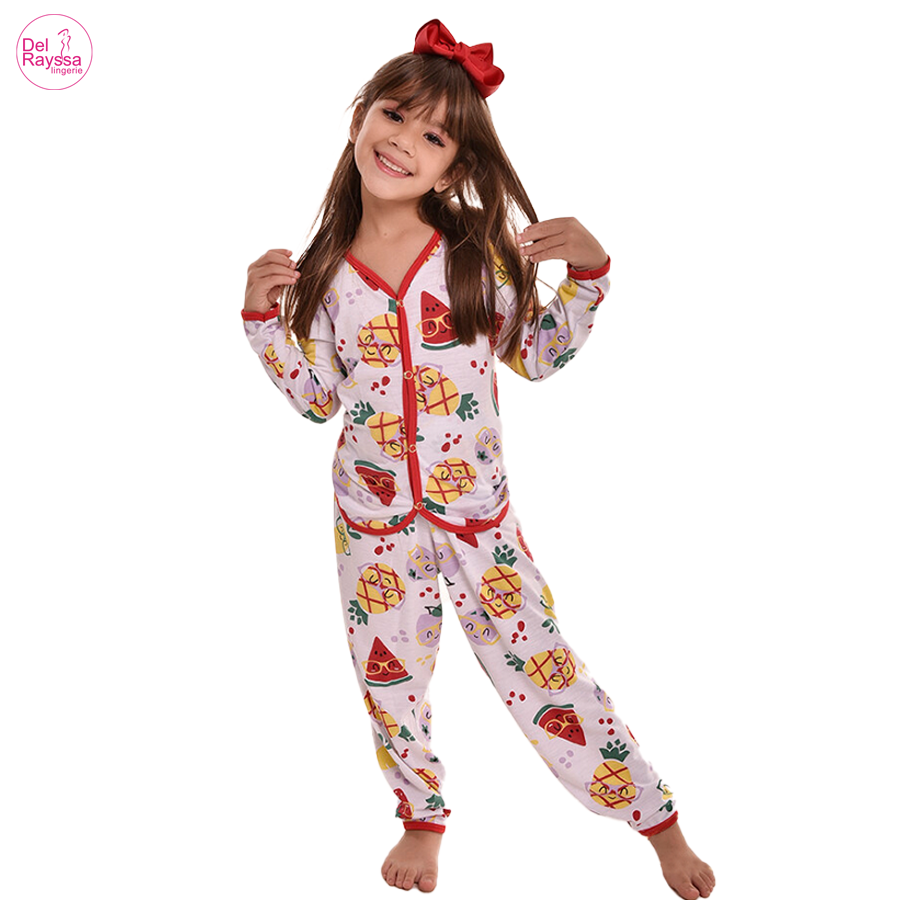 Pijama Feminina Longo de Botão – Ref: 130553 - Del Rayssa