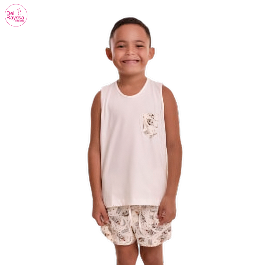 Pijama Infantil Masculino Regata com Bolso- Ref: 140854 - Del Rayssa