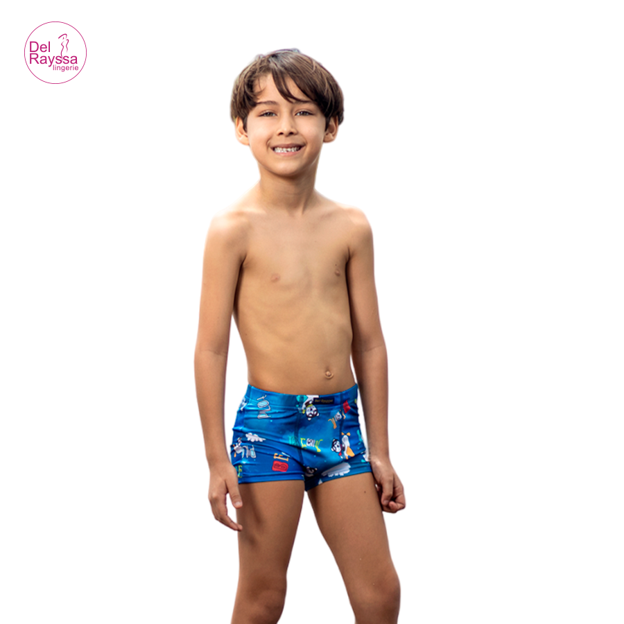 Cueca Box Infantil Rebatida Estampada – Ref: 140450 - Del Rayssa